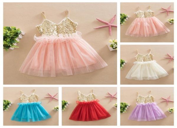 

whole sweet kids girls tutu sequins dress sundress multi candy color princess party dress halter v neck dress9358942, Red;yellow