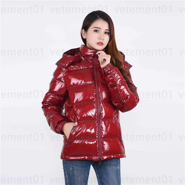 

lady plus size red down jacket desinger winter coat couple fashion casual simple thickened warm downs parka women overcoat sportswear top, Black
