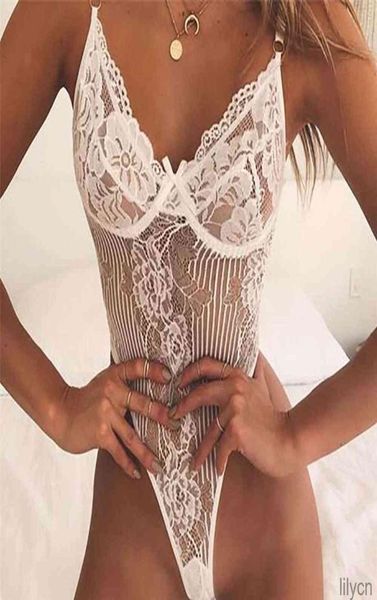 

women039s jumpsuits rompers colors lace bodysuit high leg lingerie suits one piece see through1513158, Black;white