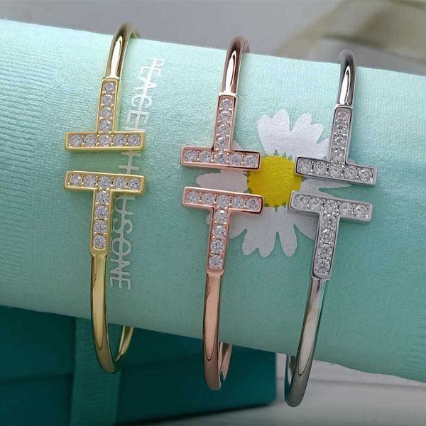 

high-quality ayffay double bracelet plated with 18k gold and silver high ediayon diamond embedding luxury elegant style open elasayc end fas, Black