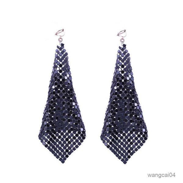 

charm star jewelry charm sequin pierced clip on earrings new geometric round shiny hyperbole earring jewelry women r230719, Golden