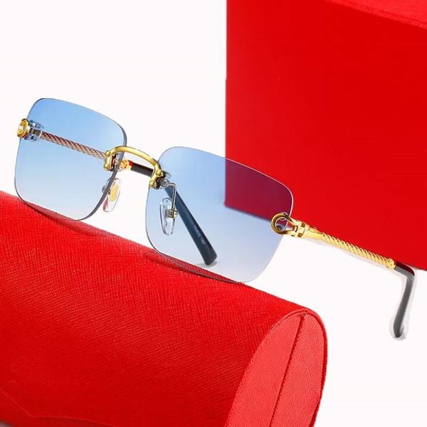 

blue rectangle sunglasses for men gold sunglasses mens luxury fashion brand anti uv frameless eyeglasses metal beach rimless sunglasses with, White;black