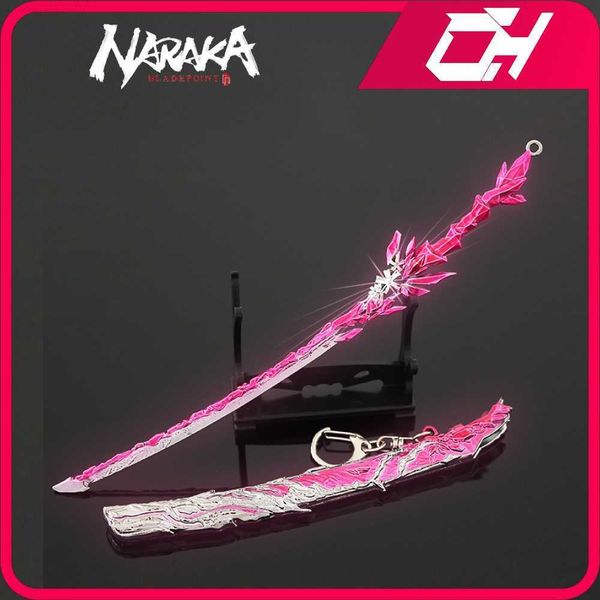 

key rings naraka bladepoint dragonforce koi.blossoms katana game keychain swords butterfly knife katana justina gu weapon model gift toys l2, Slivery;golden