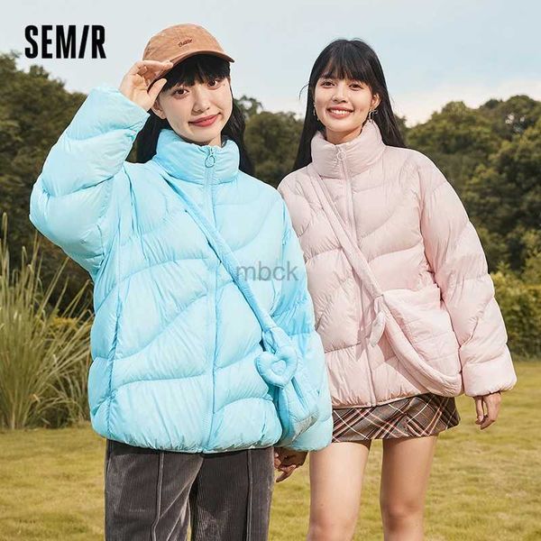 

women's down parkas semir down jacket women solid color design sense 2022 winter new three-proof loose stand-up collar coat ladies all-, Black