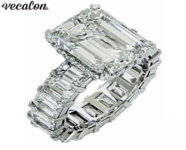 

vecalon 2019 vintage princess cut ring 925 sterling silver 6ct diamond engagement wedding band rings for women finger jewelry5797405, Slivery;golden