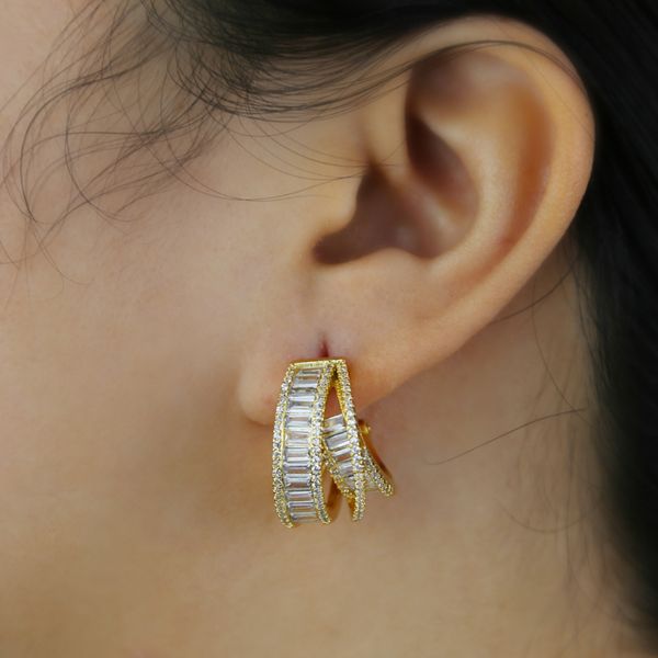 

big round hoop earring full iced out bling pave cubic zircon cz fashion hip hop women lady gift jewelry, Golden