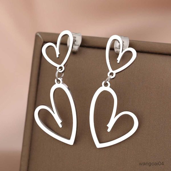 

charm stainless steel earrings trends new sweet heart fashion charms gold color pendants earrings for women jewelry weddings gift r230719, Golden