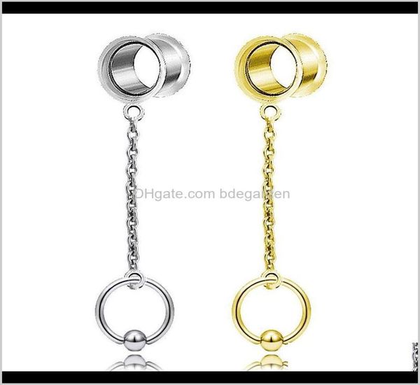 

ear gauges plugs tunnels element stainless steel dangle earrings expander fashion piercing jewelry for gift q3yh4 y8v1d8257268, Silver