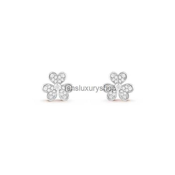 

lucky van clover cleef stud earrings designer for women letter v four-leaf cleef mini luxurious jewelry diamond earings gold rose gold silve, Golden;silver