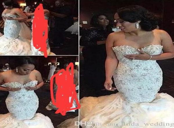 

2019 new arrival wedding dress modest unique mermaid sweetheart garden bridal gown custom made plus size5412916, White