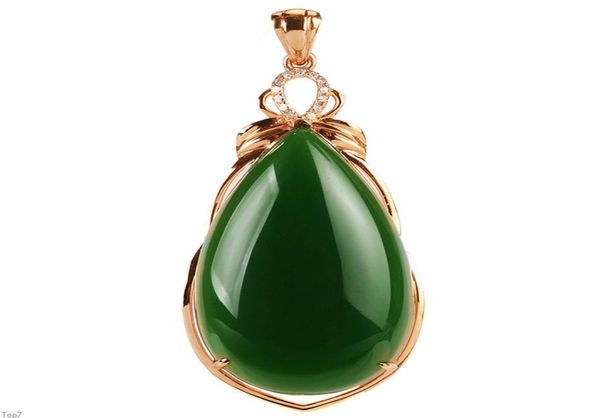 

crystal womens necklaces pendant drop shaped green pear shaped 18k rose clavicle chain gold silver plated9880688