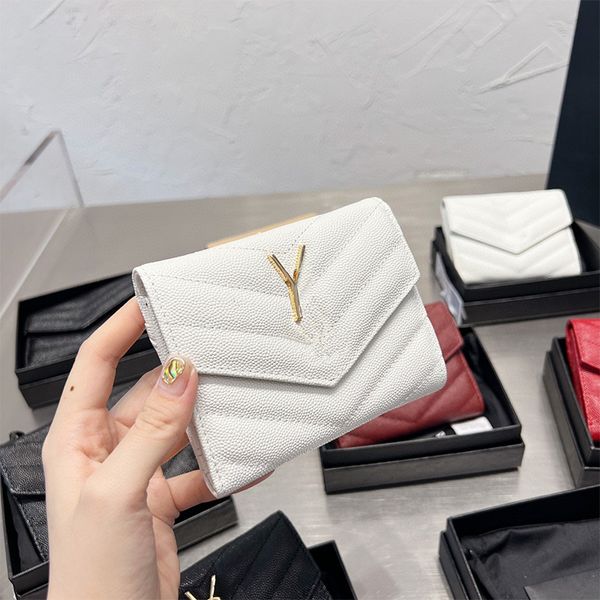 

luxury wallet brand designer card holder wallets for women and men designers purses 3 fold bag ladies clutch cards holders pocket coin purse, Red;black