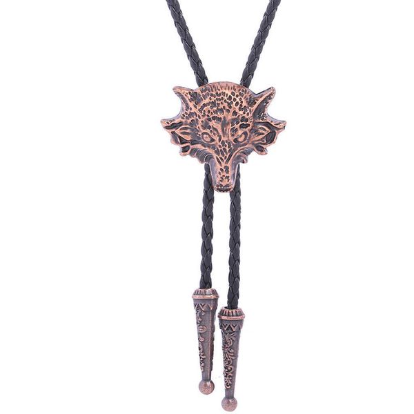 

bolo ties viking celtic three-dimensional wolf head bolo tie hkd230719, Red