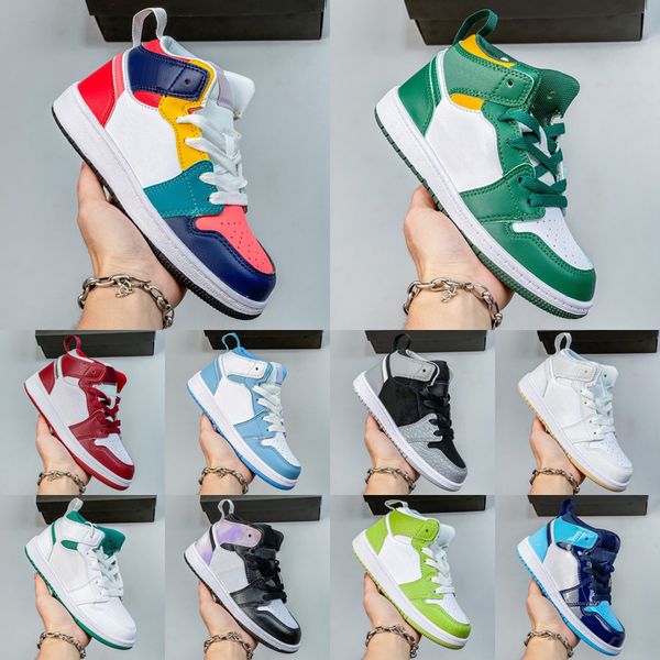 

kids shoes jumpman 1s boys basketball 1 shoe children black mid high sneaker chicago designer blue trainers baby kid youth toddler infants s