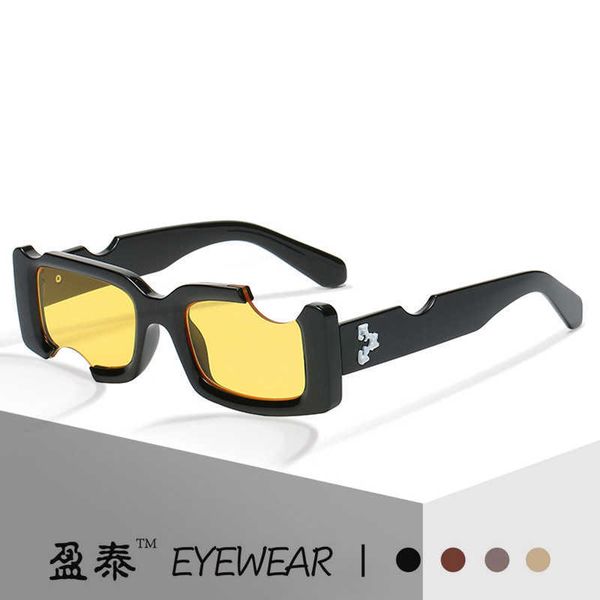 

individuality gap broken sunglasses off hip-hop trendy street, White;black