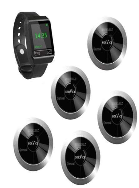 

singcall serving system 5 multibuttons pagers plus 1 watch receiver for restaurantcoffee shoppubbankwireless and simple opera8627547