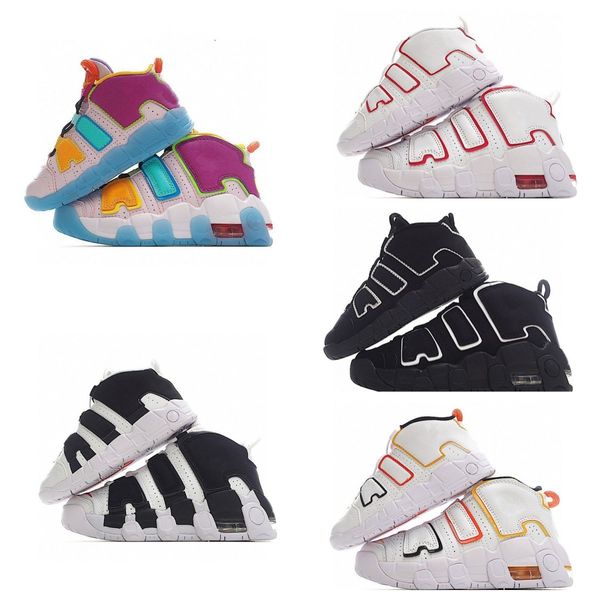 

kids shoes uptempos new scottie 96 more tri-color pippen total white sunset multi-color black bulls renowned rhythm raygun denim boys girls
