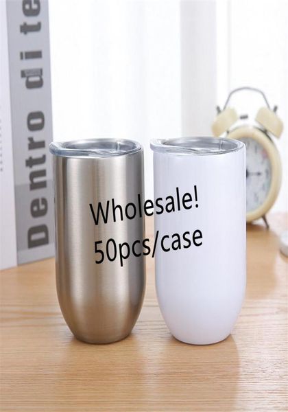 

straight 12oz sublimation wine tumblers stainless steel egg mugs double wall insulated water bottles drinking cups coffee milk gla3791745