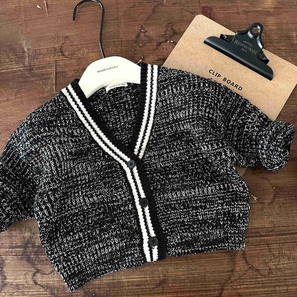 

pullover black v-neck autumn fashion boys' sweater cardigan children's clothing winter kids coats girls toddler sweaters hkd230719, Blue