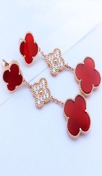 

fashions925 pure silver plated 18k gold thin four leaf clover three flower earrings5149194
