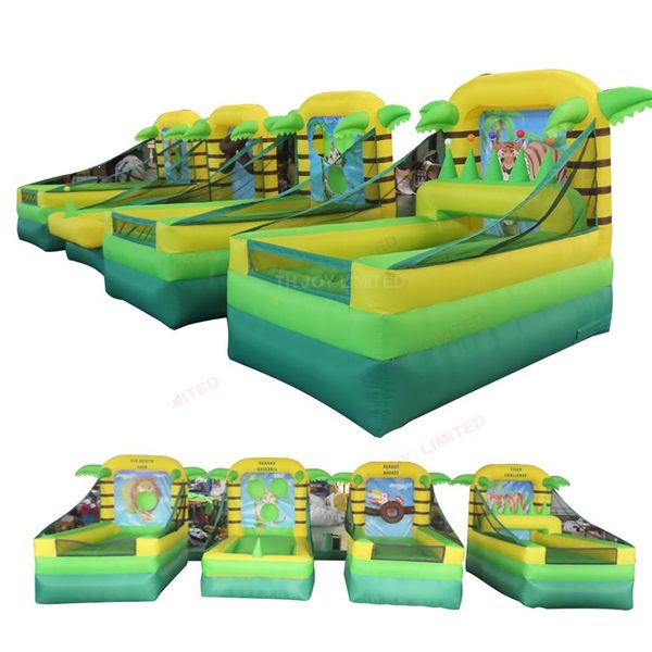 

deliver outdoor activities 4 in 1 inflatable game commercial carnival rental sport games for kids jungle sports toys2391