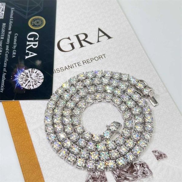 

new style custom diamond vvs moissanite 925 sterling silver iced out tennis chain