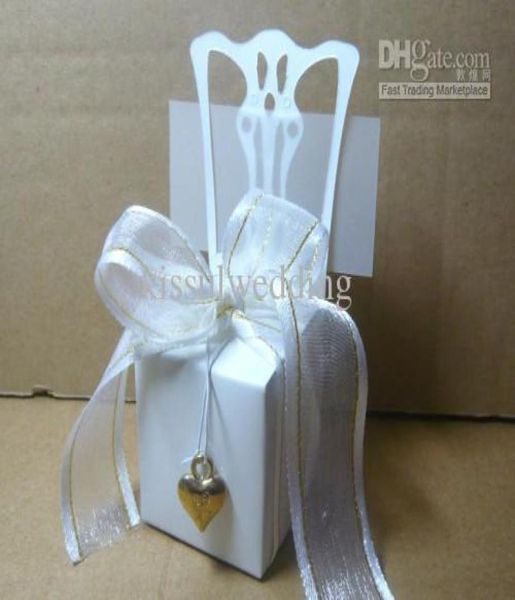 

classic white chair candy box favors with gold accessories 100pcslot for wedding decoration gift box and party favor boxes3633604