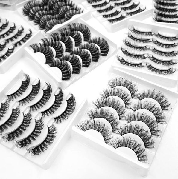 

whole 3d soft faux mink hair false eyelashes 10 pairs eyelash crisscross wispy fluffy lashes extension eye makeup tools5612500