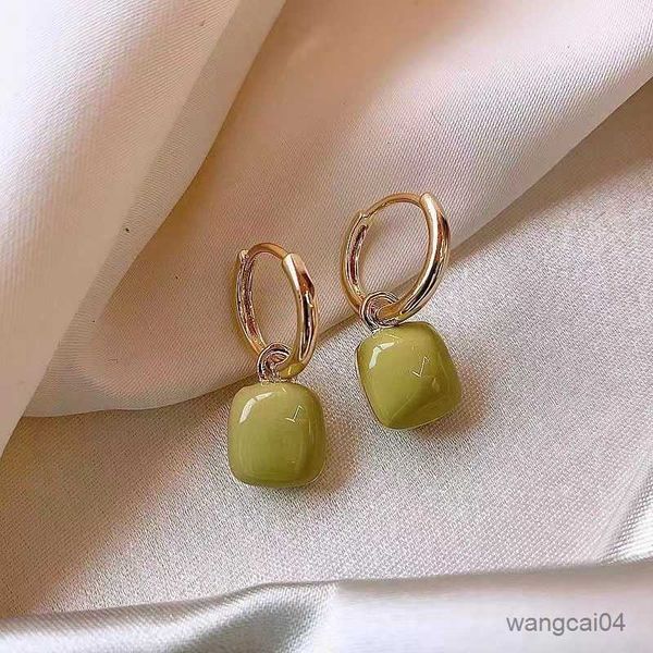 

charm 2023 korean simple new arrival temperament geometric love square dangle earrings for women accessories fashion jewelry r230719, Golden