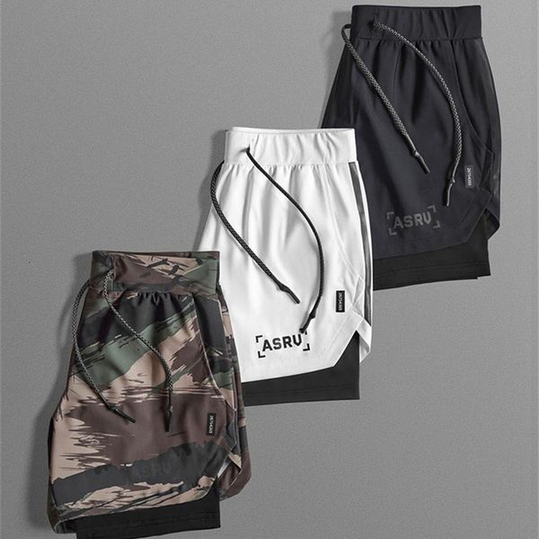 

men's shorts men 2 in 1 noctilucent sport waterproof gym fitness bodybuilding workout quick dry beach running 230718, White;black