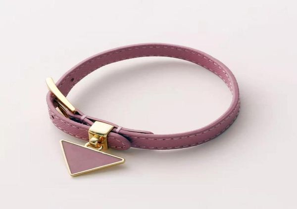 

6 colors quality geunuine leather bracelet with inverted triangle stamp adjustable bracelets for women engagement jewelry g4427712, Golden;silver