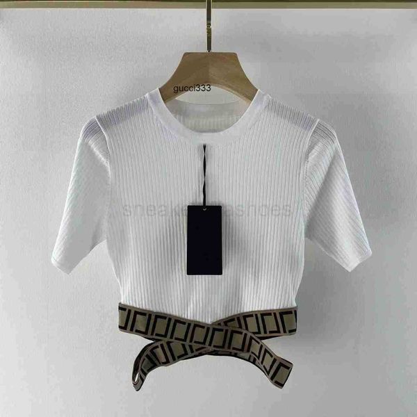 

f tee round fendyly letter stitching short-sleeved ff spring and summer breathable 22new neck fashion thin women's t-shirt designer 8ii, White;black