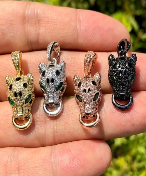 

pendant necklaces 5 pcs cubic zirconia pave leopard panther pendant bling charms for jewelry making bracelet necklace handcrafting1051470, Silver