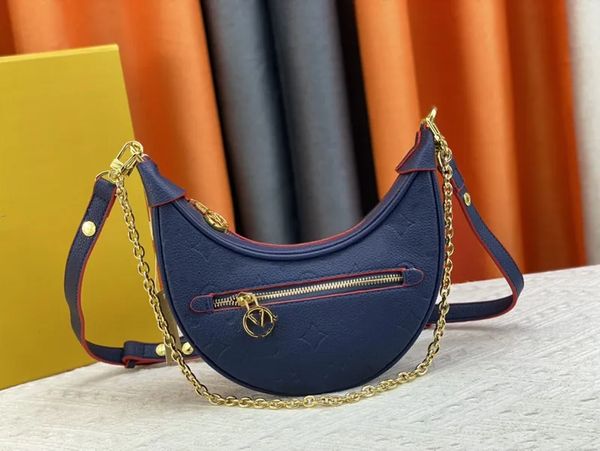 

luxury designer croissant bags shoulder hobo designer purse metal chain half-moon baguette underarm handbag crossbody collection m81166