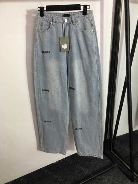 

23ss denim jeans designer women jeans womens pants logo embroidered letters washed to make old high-waisted denim trousers womens clothing, Blue
