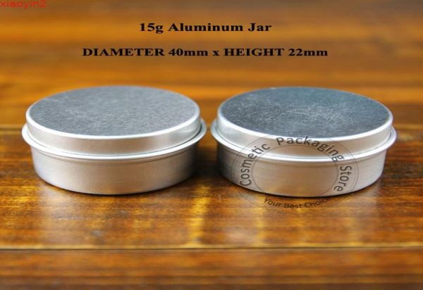 

50pcslot promotion 15g aluminium cream jar mini 15ml empty cosmetic container 12oz refillable small makeup vial packaginggoods3562660