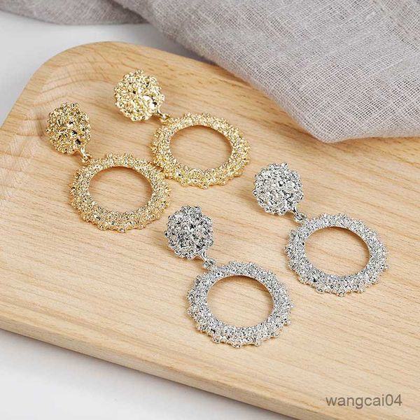 

charm new popular vintage clip on earrings for women big round statement earrings wedding party jewelry r230719, Golden