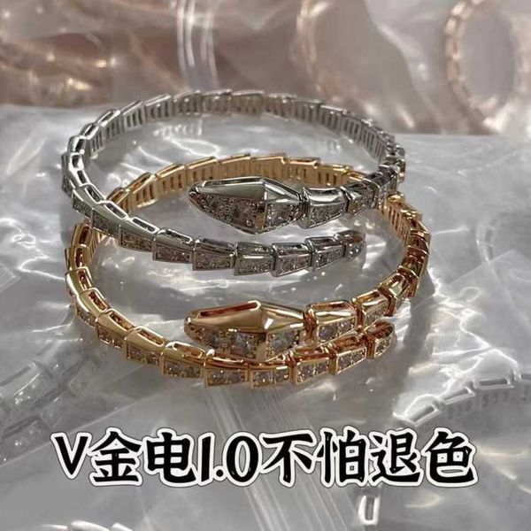

v-gold shaped spring rose snake bone bracelet plated with 18k gold, Golden;silver