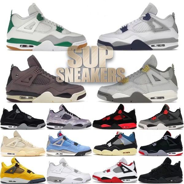 

classics jumpman 4 retro basketball shoes for men women black cat 4s basketball sneaker patent leather breathable outdoor j4 luxury platform