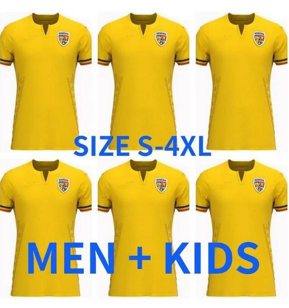 

2023 2024 romania soccer jerseys home away 23 24 alexandru cicaldau ianis hagi dennis man marin football shirts maillots camiseta de futbol, Black;yellow