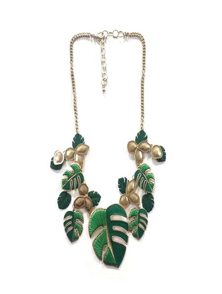 

charm necklace alloy pendant hand sewn patch individual design4716604, Golden