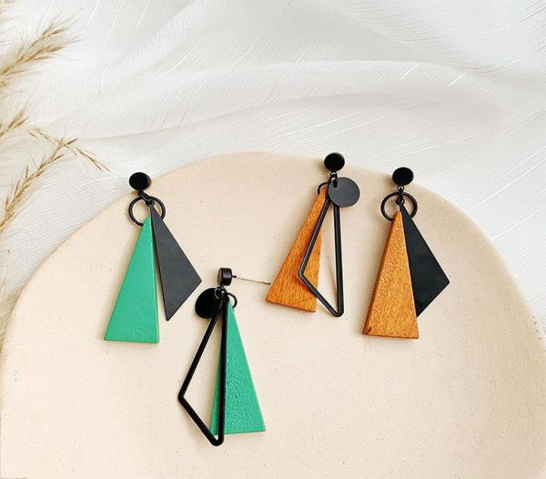

korean long statement geometric triangle tassel dangle drop earrings for women earring fashion jewelry oorbellen brincos7078057, Silver