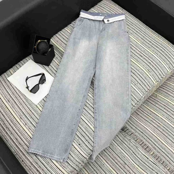 

2023 designer womens jeans female retro designer jeans women's jacket female milan runway designer dress casual long-sleeved clothing s, Blue