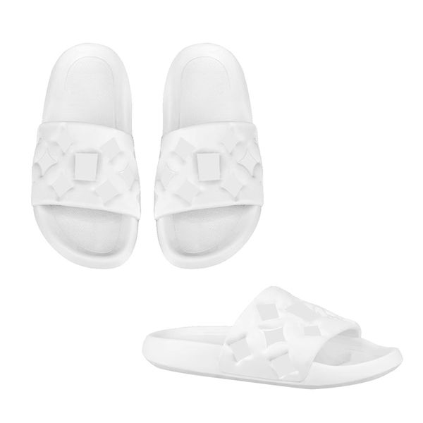 

2023 luxury flat rubber leather women slippers designer sandals pool pillow waterfront embossed mule rubber slide beach sandals men summer s, Black