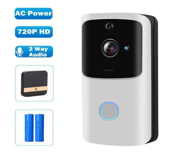 

hismaho wifi doorbell wireless smart home door bell camera 720p hd battery ac power video doorbell security camera 2 way audio14498610