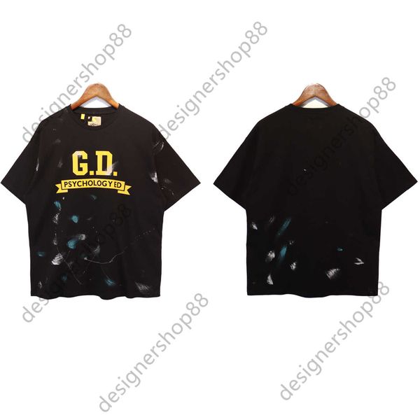 

men's t-shirts new gellary dapt speckle print t-shirt summer relaxed casual couple hand-painted short sleeves, White;black