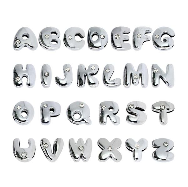 

8mm 1300pcslot az one rhinestone slide letter diy charms alphabet accessories fit for 8mm phone strips keychains6075736, Bronze;silver