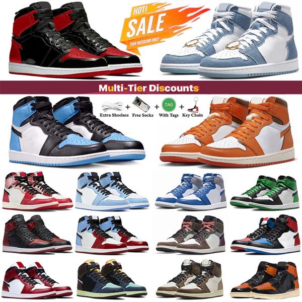 

mens basketball shoes unc toe starfish bred patent denim university blue dark mocha bubble lucky green shattered backboard men sports sneake
