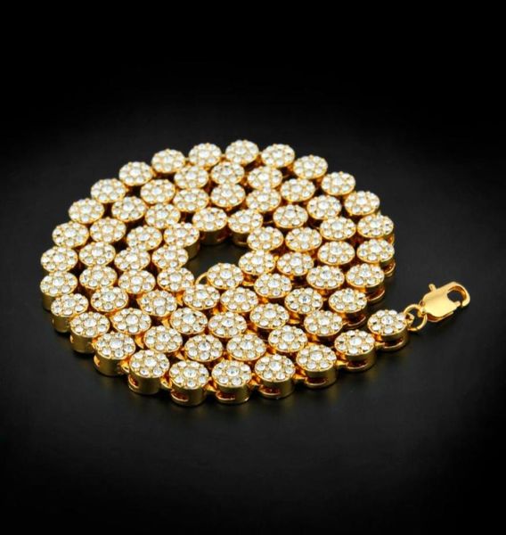 

men 1 row cluster chain iced out yellow gold plated hip hop cz men chain necklace jewelry1043832, Silver