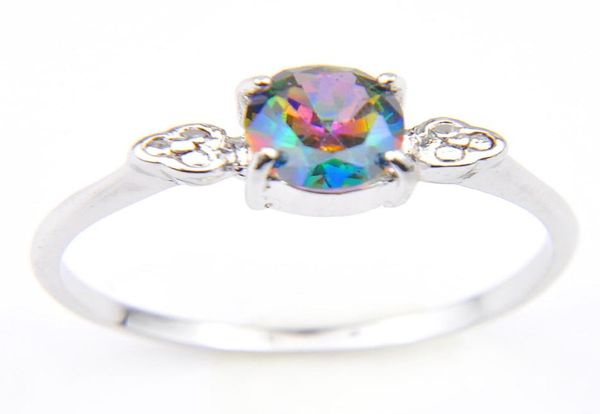 

luckyshine 6 pcs lot oval colored natural mystic z gems ring 925 sterling silver wedding family friend holiday gift rings love9333085, Golden;silver
